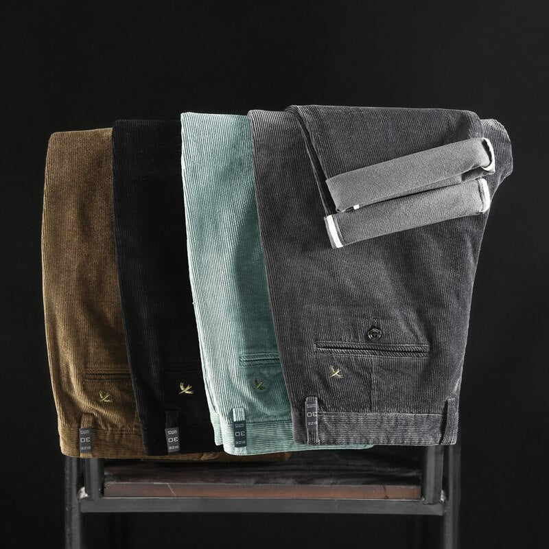 | Mid-High Waist Corduroy Pants