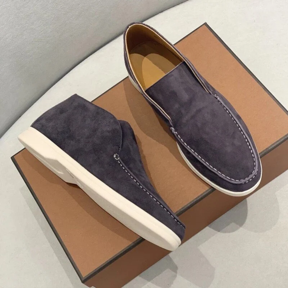 Relaxed Suede Slip-On Loafers
