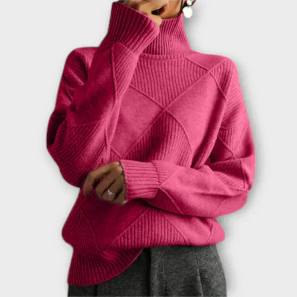 Melanie - Snug High Neck Knit Sweater