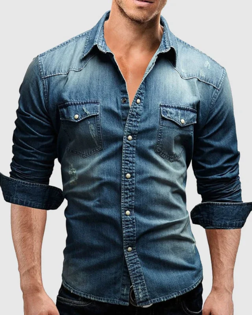 Classic Denim Button-Up Shirt