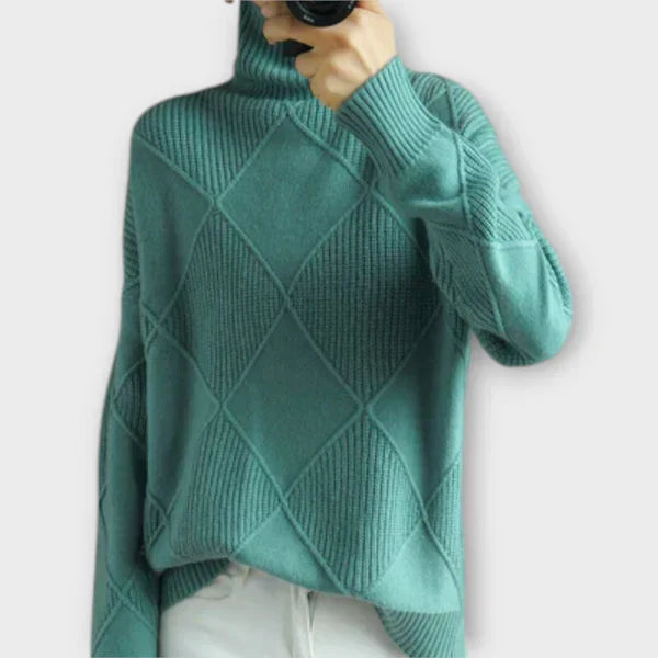 Melanie - Snug High Neck Knit Sweater