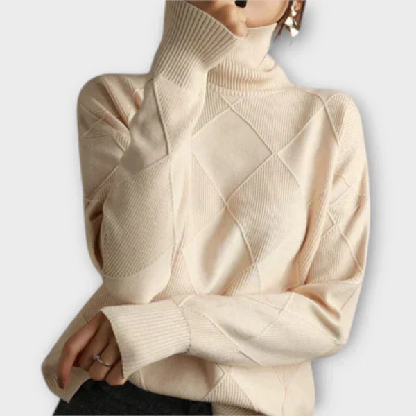 Melanie - Snug High Neck Knit Sweater