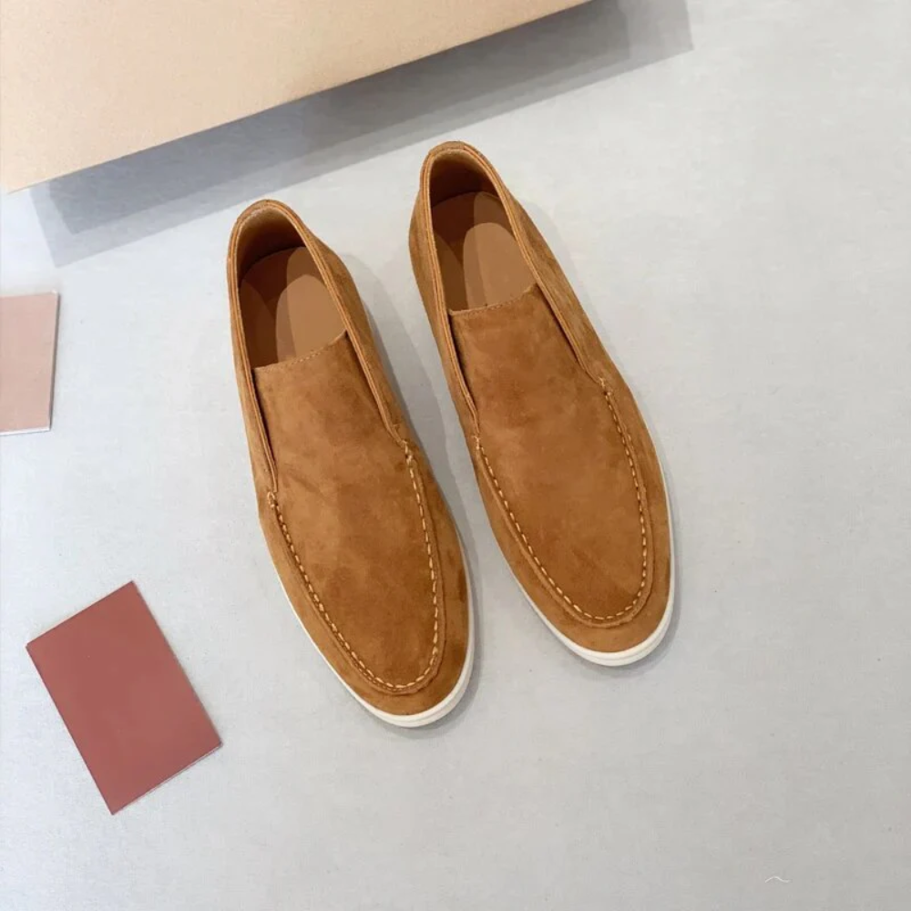 Relaxed Suede Slip-On Loafers