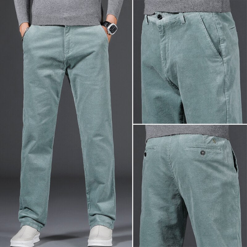| Mid-High Waist Corduroy Pants