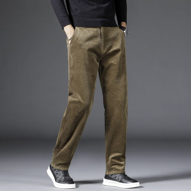 | Mid-High Waist Corduroy Pants