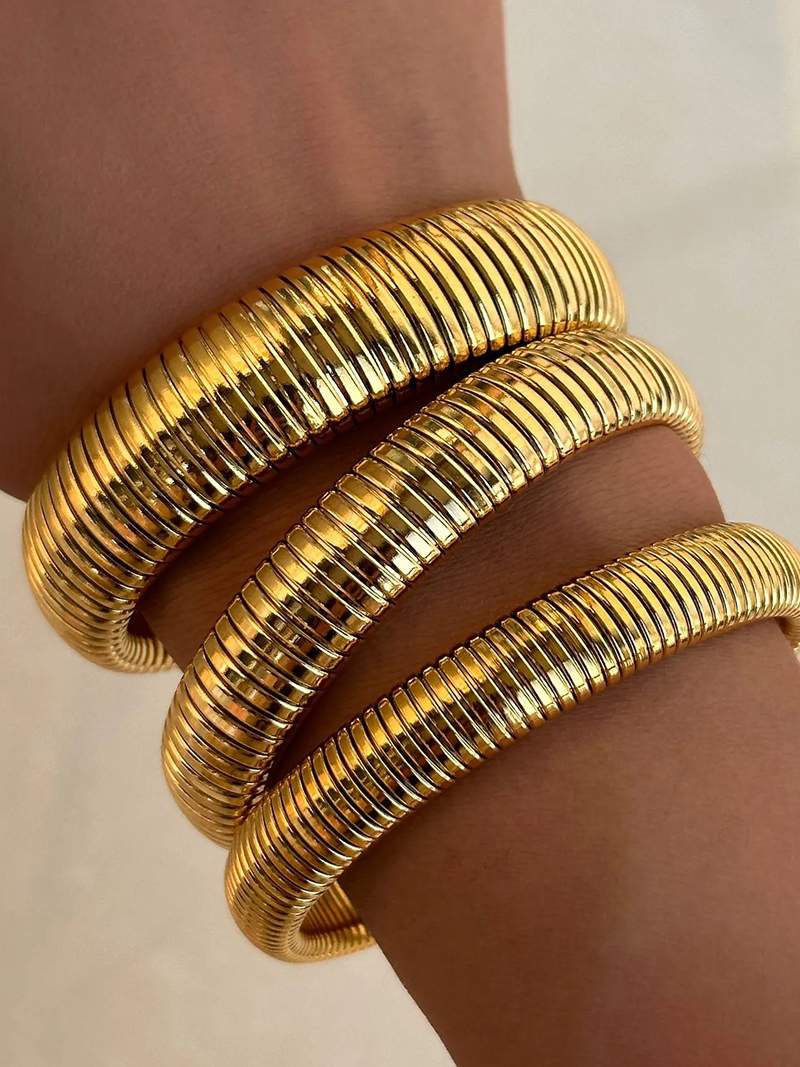 Textured Ribbed Cuff Bracelet