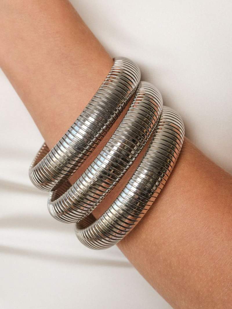Textured Ribbed Cuff Bracelet