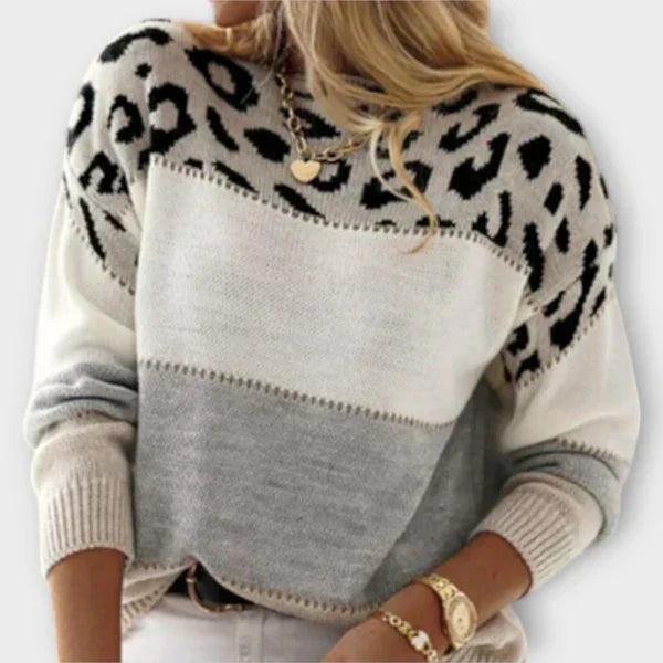 Sandra - Animal Print Knit Sweater