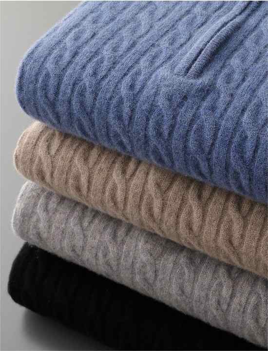 Deneb Cashmere Knit Half-Zip Sweater
