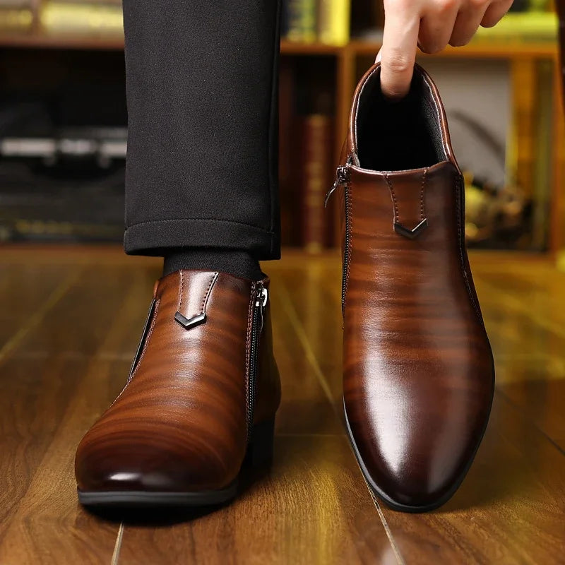Beckett Zip-Up Leather Boots