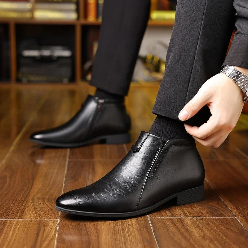 Beckett Zip-Up Leather Boots
