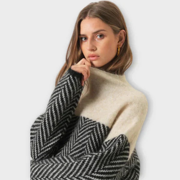 Marta - Cozy High Neck Knit Sweater