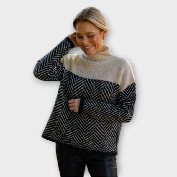 Marta - Cozy High Neck Knit Sweater