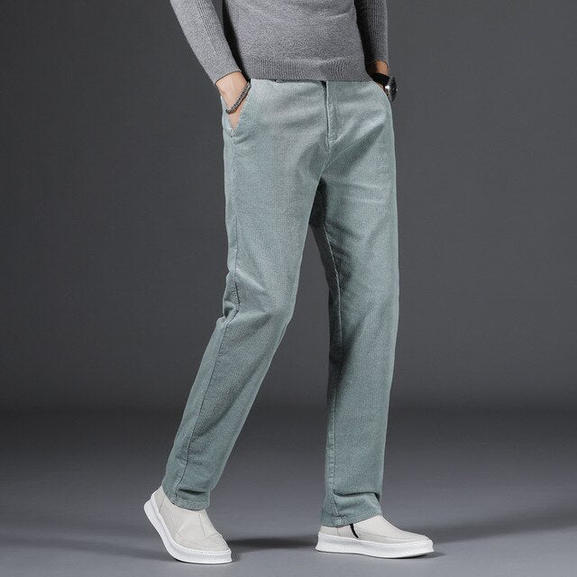 | Mid-High Waist Corduroy Pants