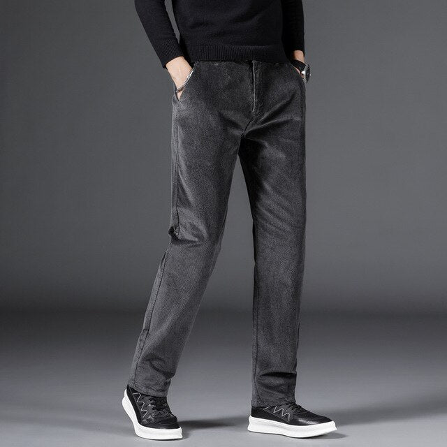 | Mid-High Waist Corduroy Pants