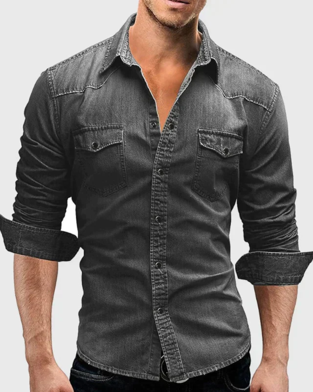 Classic Denim Button-Up Shirt