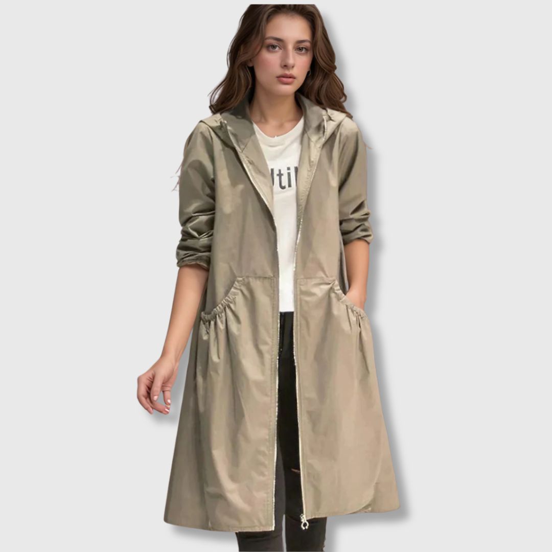 Roberta - Comfortable Long Trench Coat