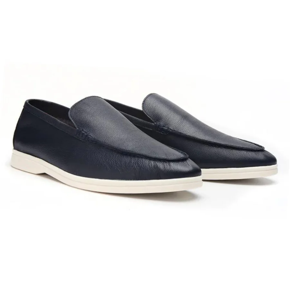 Cowhide Leather Slip-On Shoes