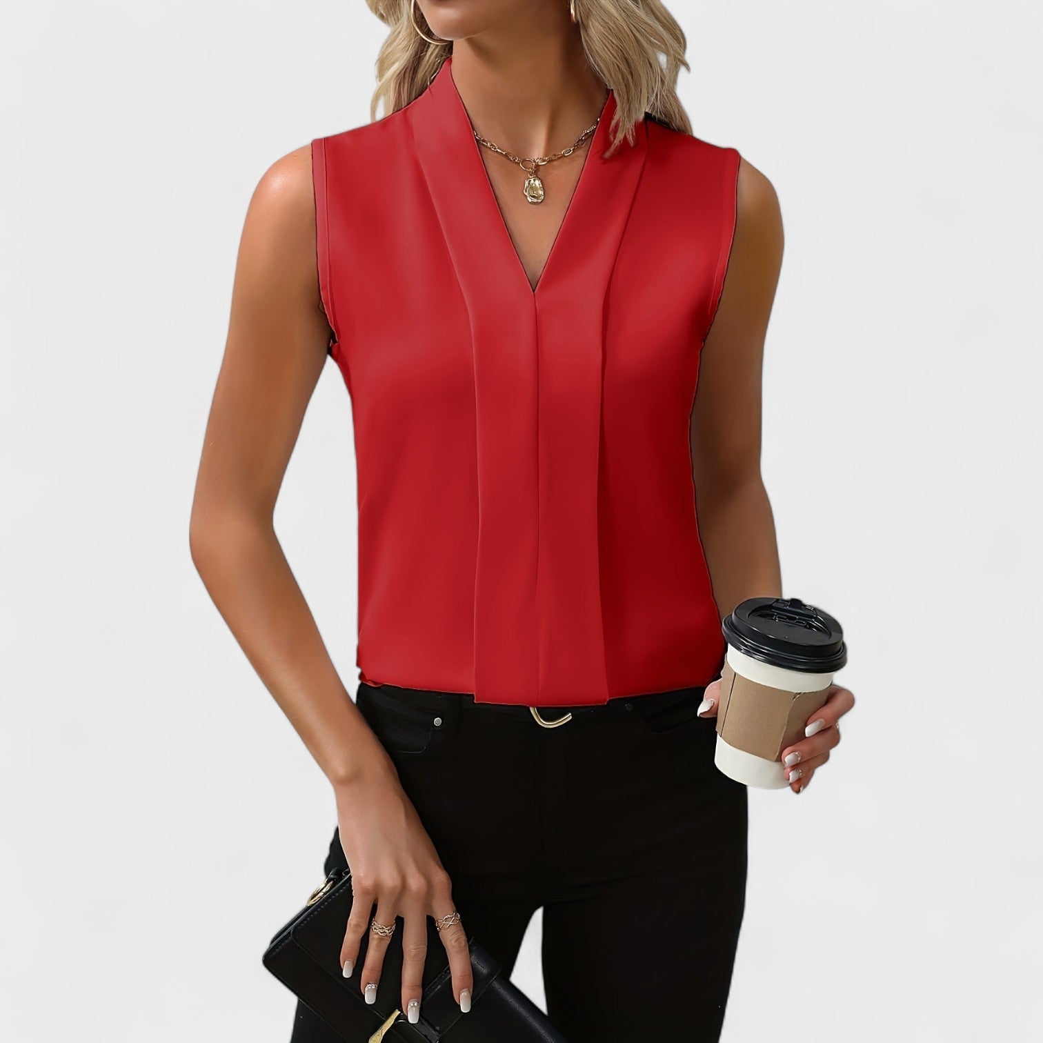 Julia - V-Neck Sleeveless Blouse