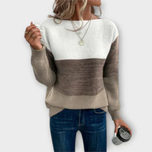 Clara - Three-Tone Knit Sweater