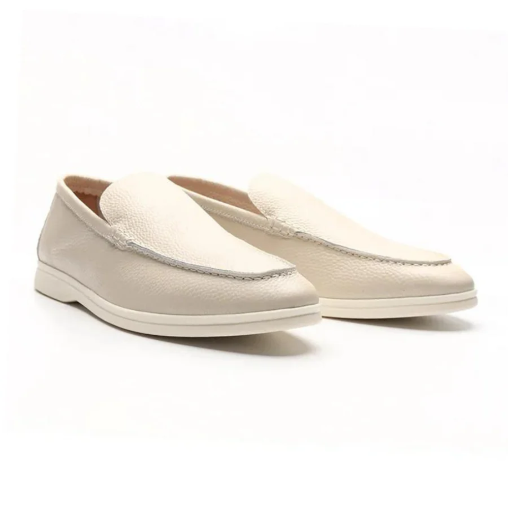 Cowhide Leather Slip-On Shoes