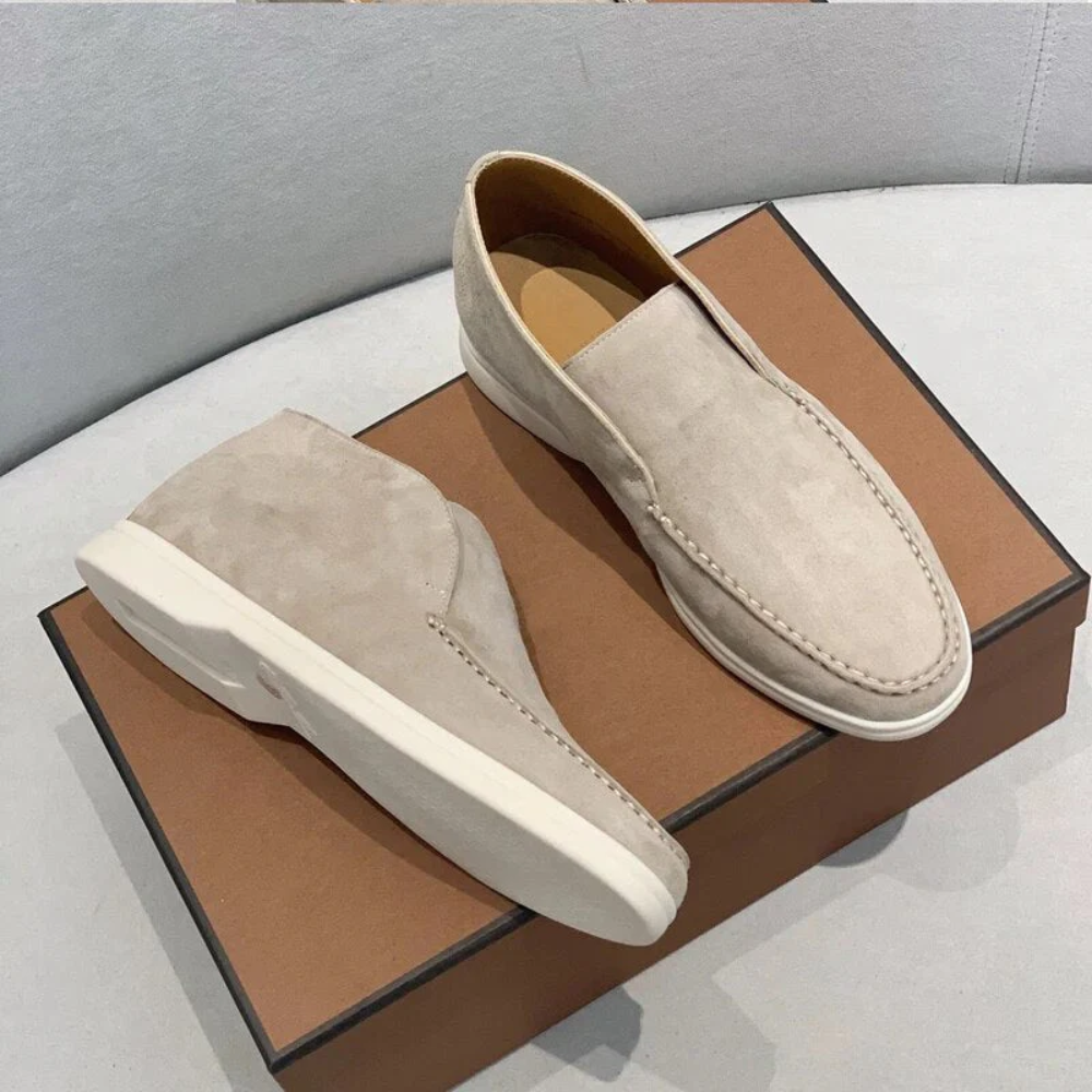 Relaxed Suede Slip-On Loafers
