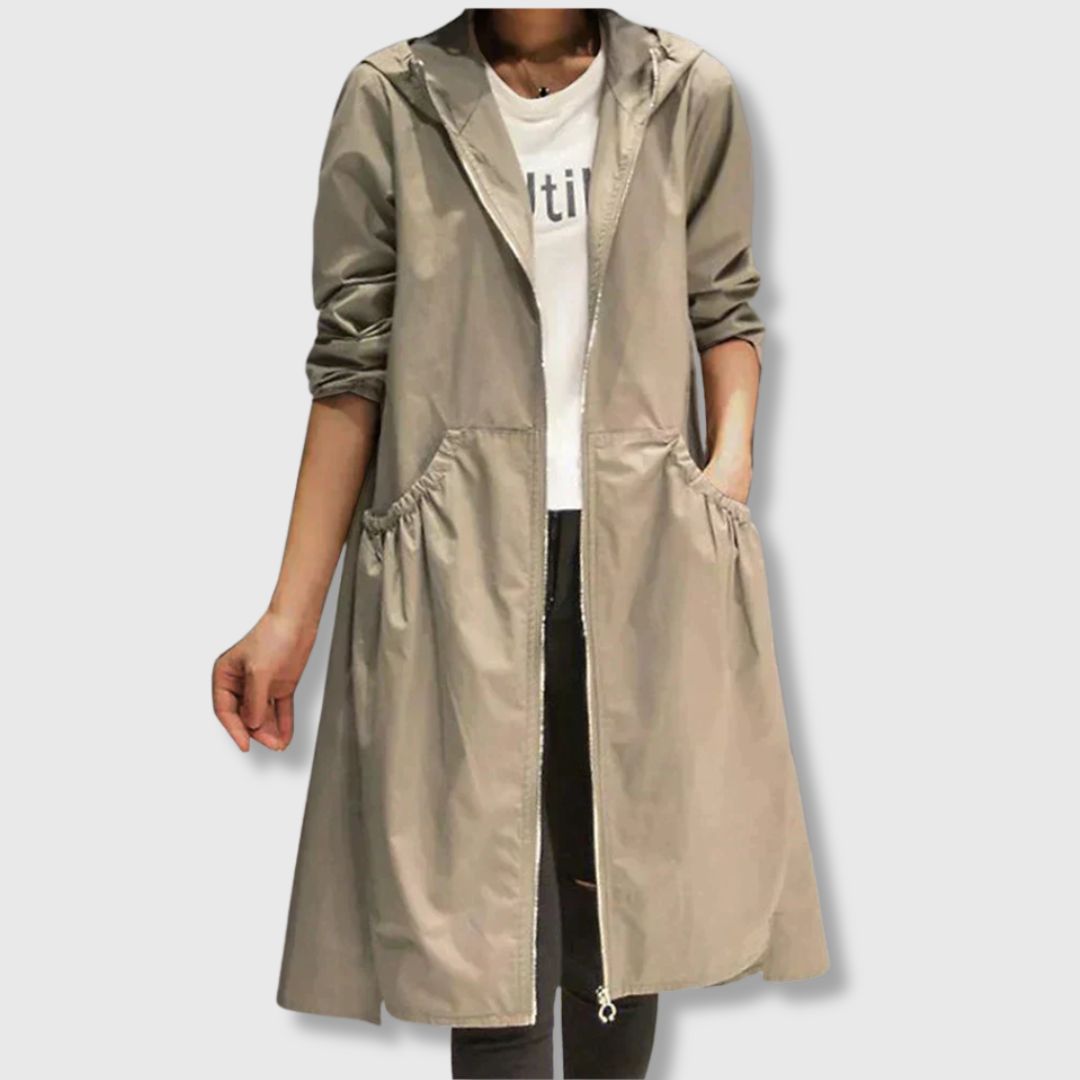 Roberta - Comfortable Long Trench Coat