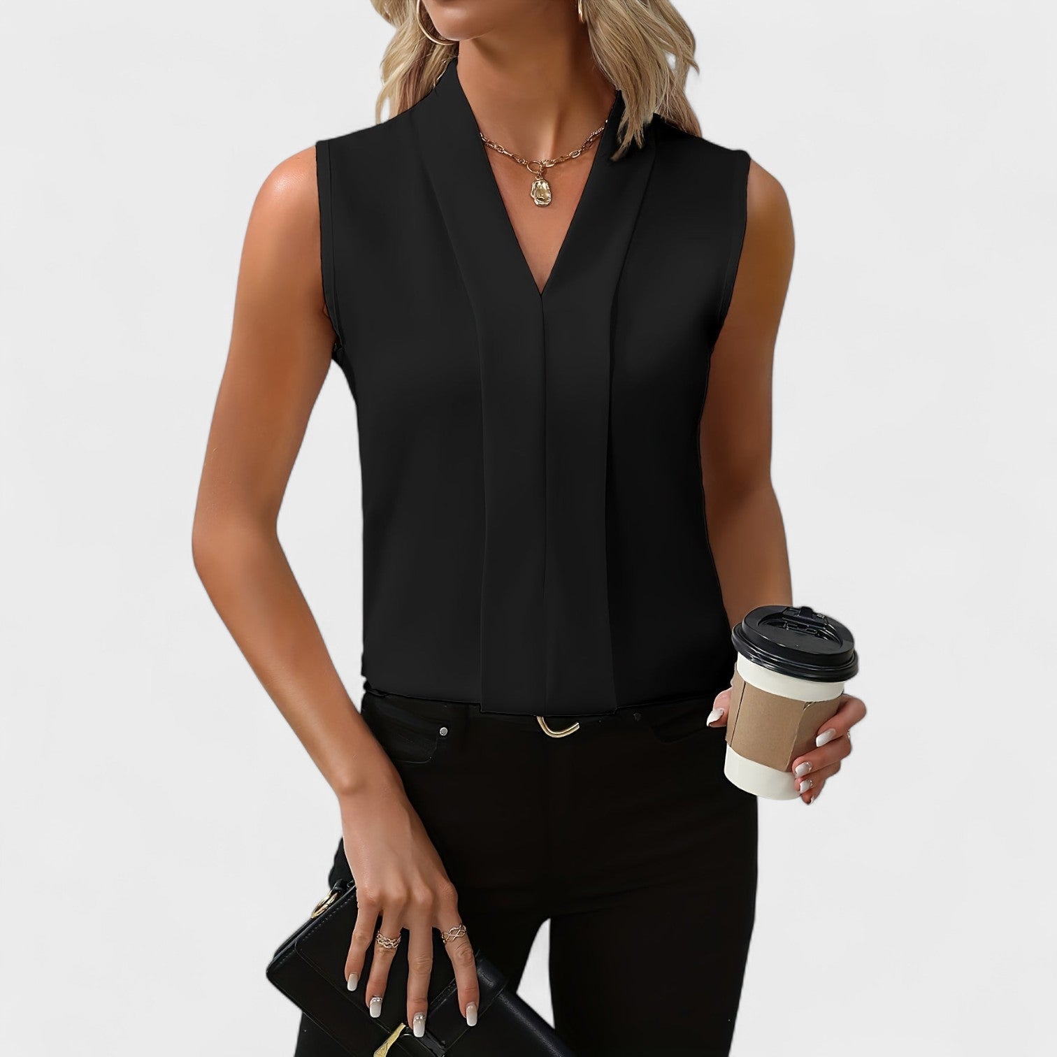 Julia - V-Neck Sleeveless Blouse