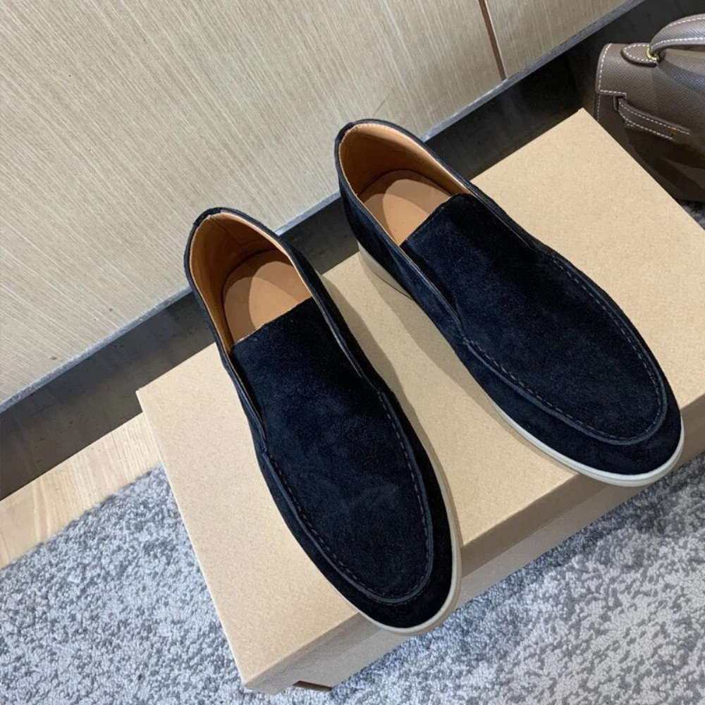 Relaxed Suede Slip-On Loafers