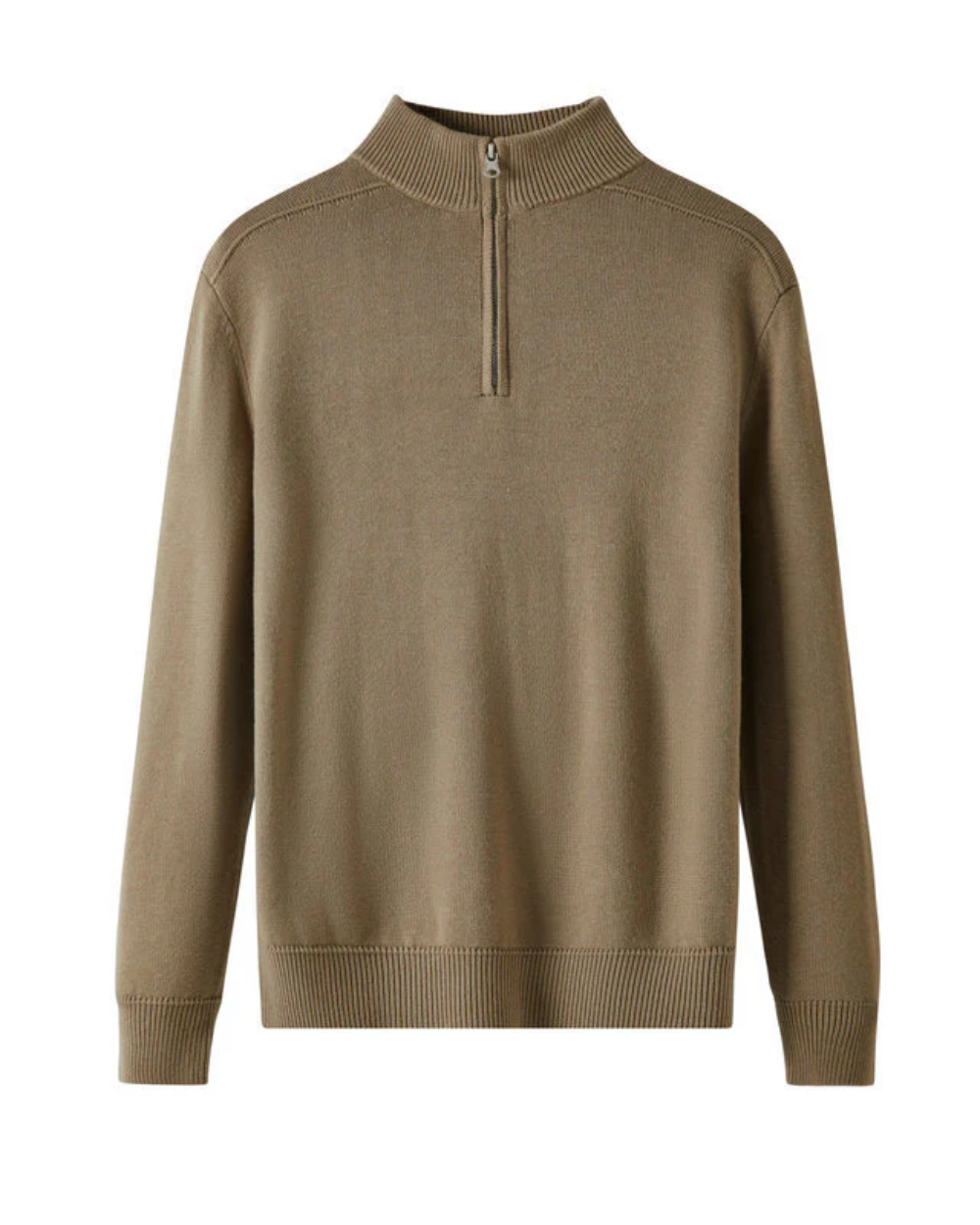 Merino Wool Zip Sweater in Capri