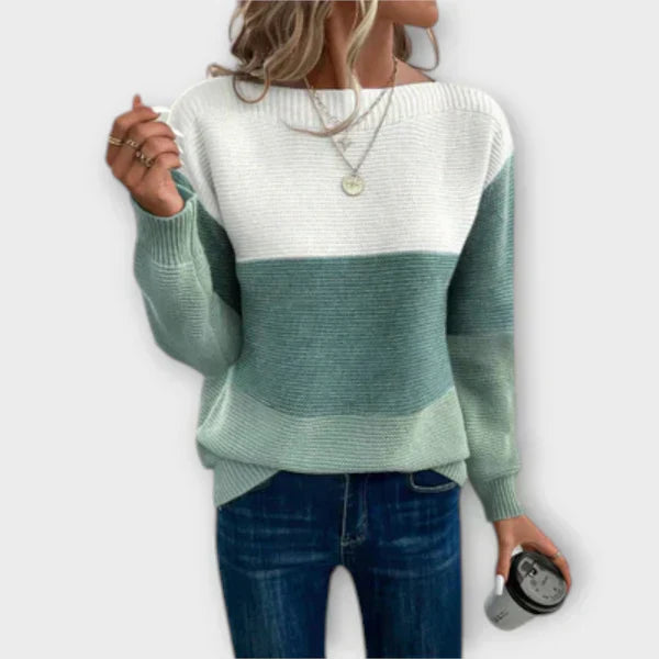 Clara - Three-Tone Knit Sweater