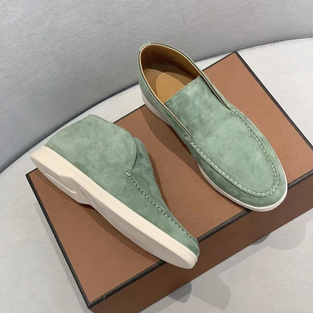 Relaxed Suede Slip-On Loafers
