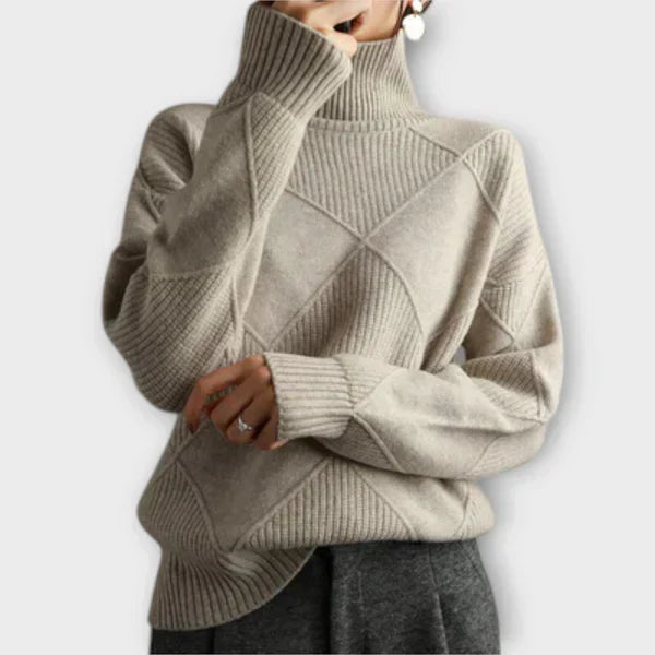 Melanie - Snug High Neck Knit Sweater