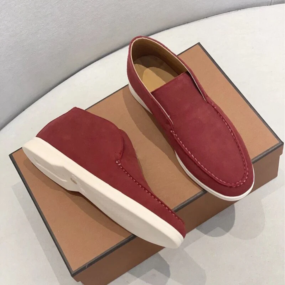 Relaxed Suede Slip-On Loafers