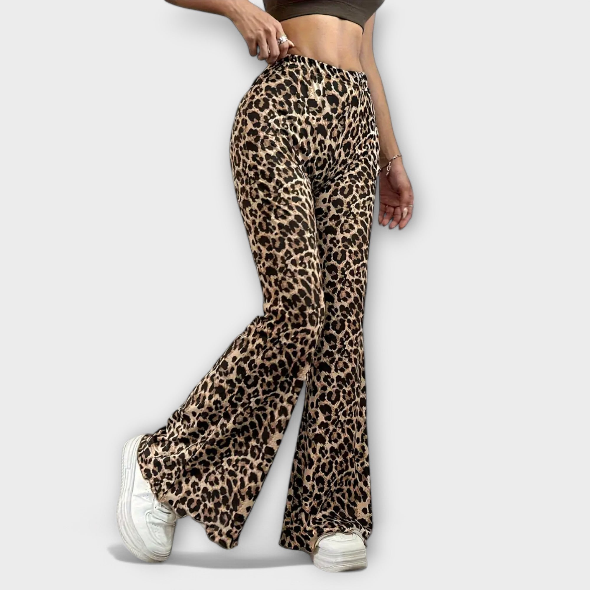 Berenice - Leopard Print Bootcut Trousers