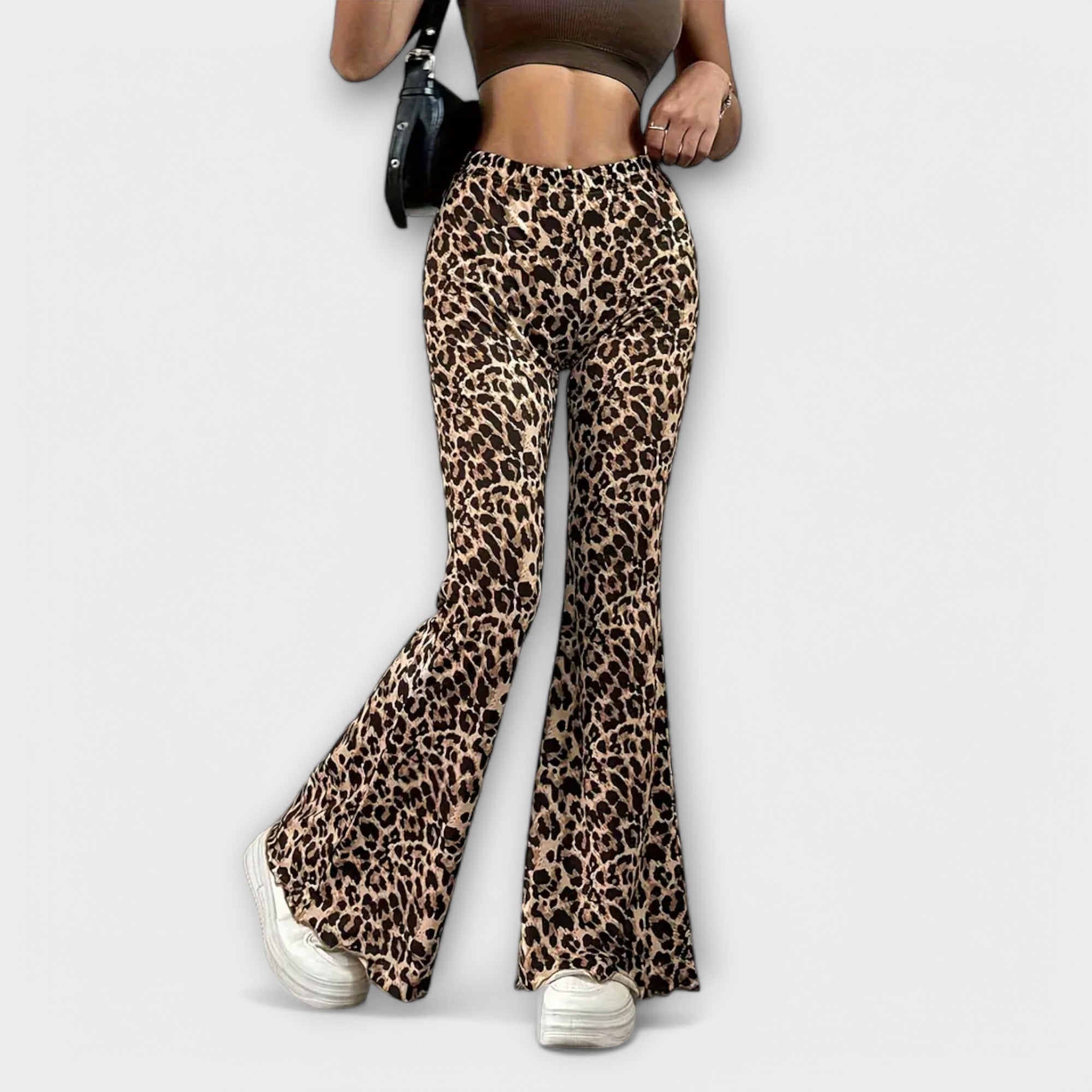 Berenice - Leopard Print Bootcut Trousers