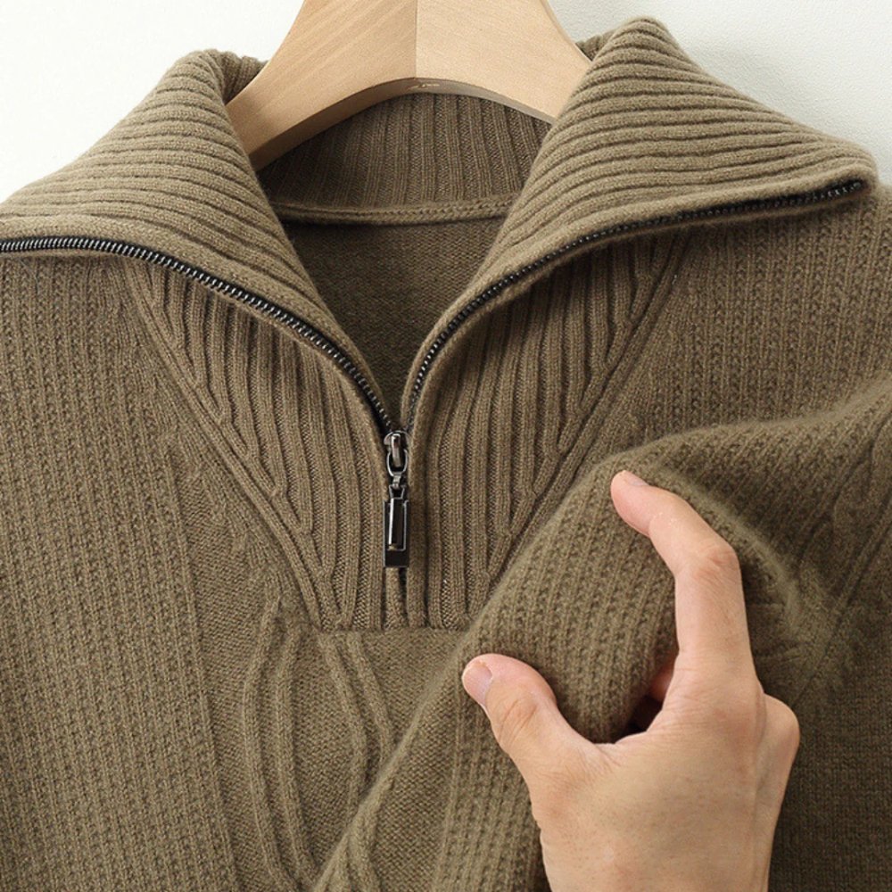 Taranto Merino Wool Zippered Sweater
