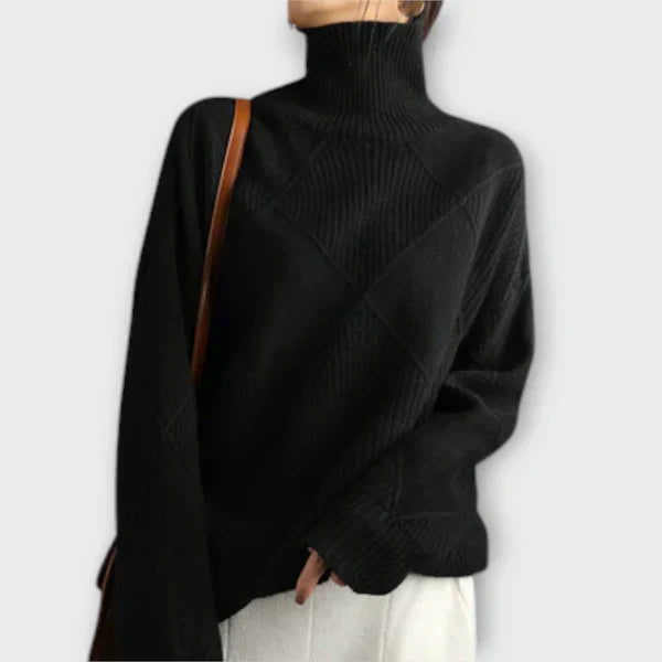 Melanie - Snug High Neck Knit Sweater
