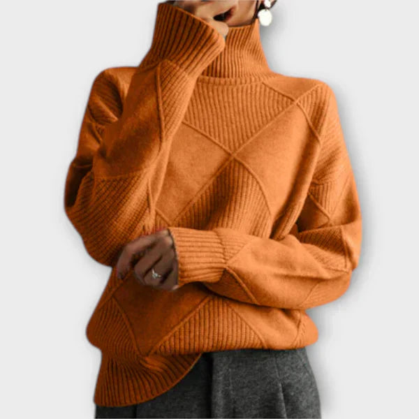 Melanie - Snug High Neck Knit Sweater