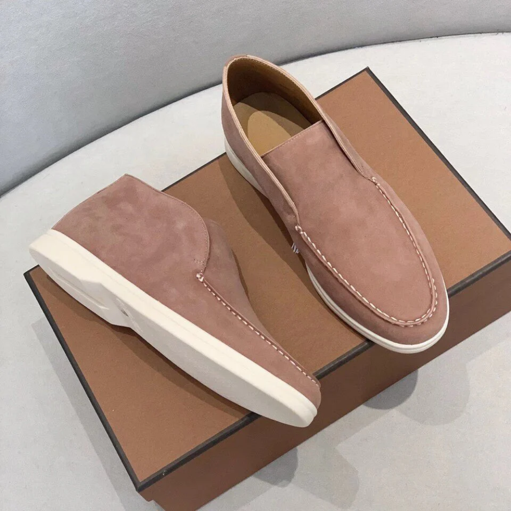 Relaxed Suede Slip-On Loafers