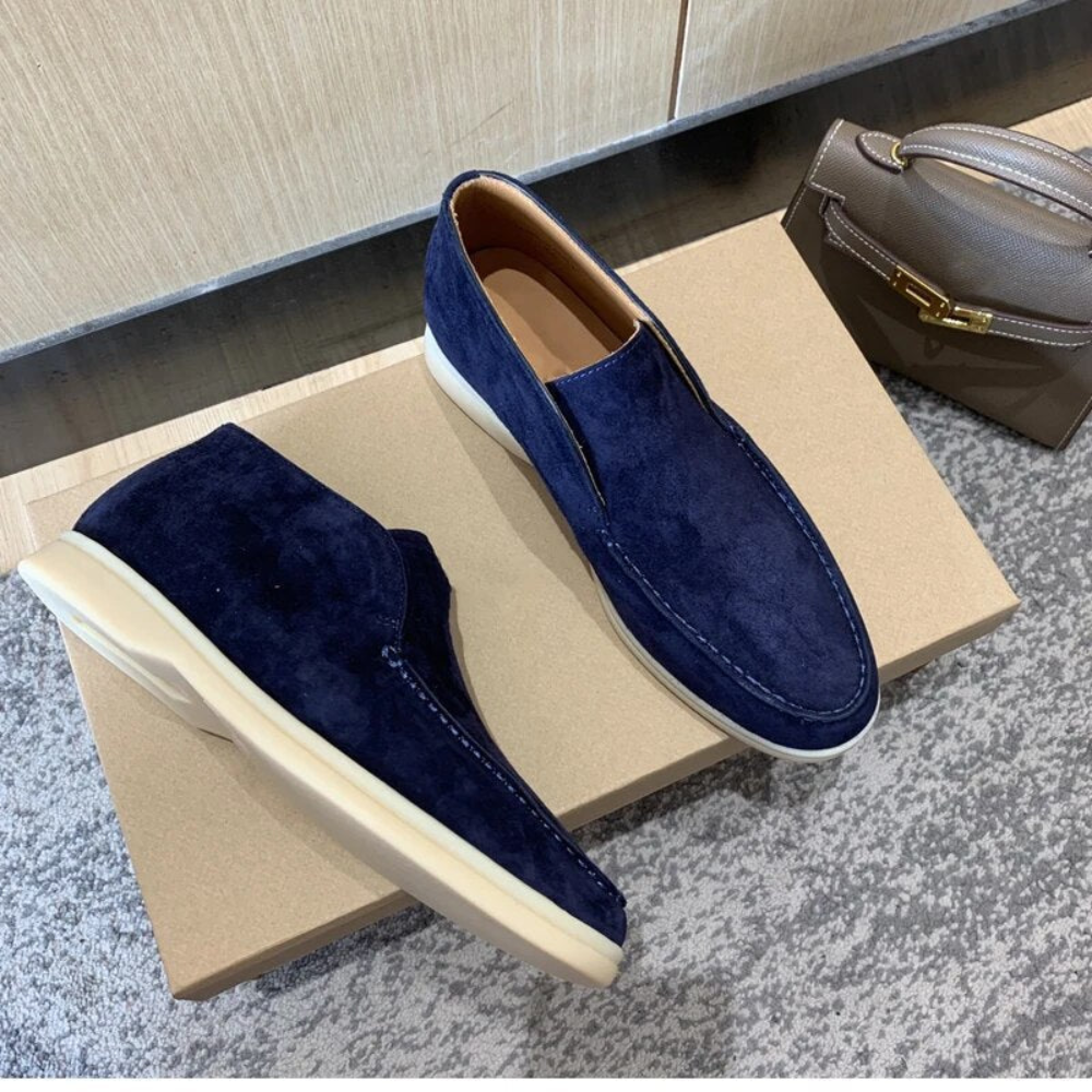 Relaxed Suede Slip-On Loafers