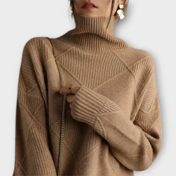 Melanie - Snug High Neck Knit Sweater