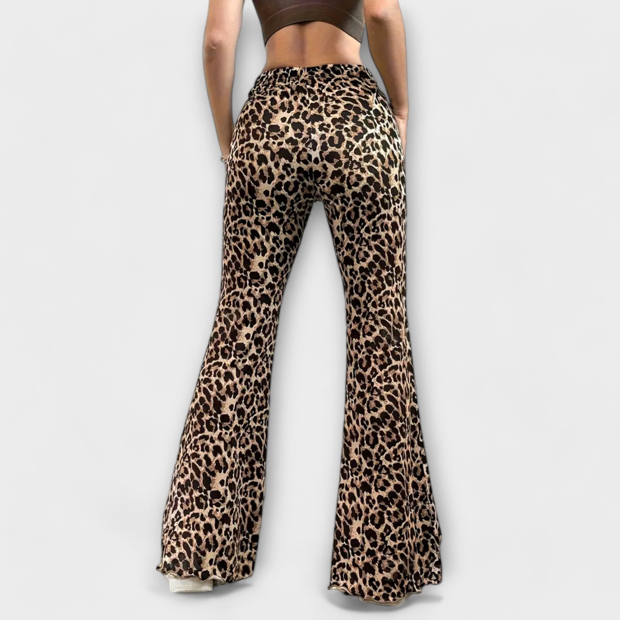 Berenice - Leopard Print Bootcut Trousers