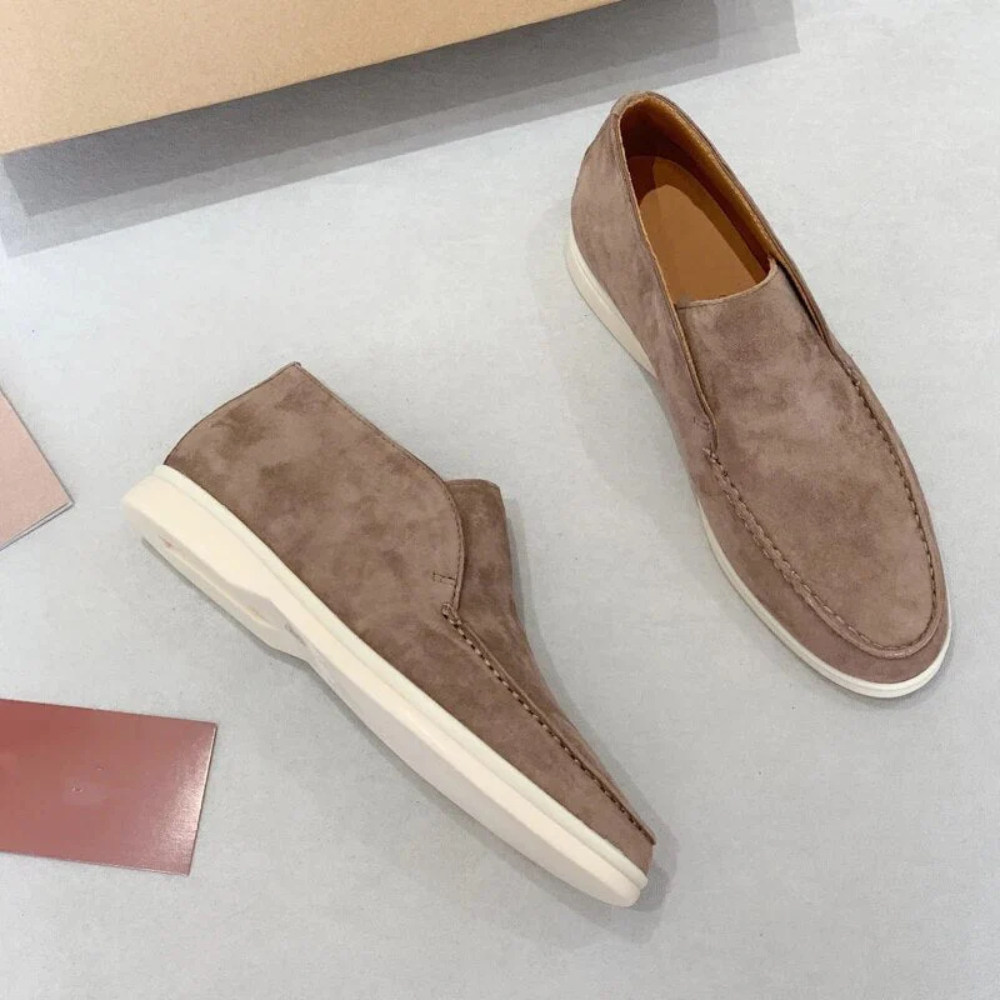Relaxed Suede Slip-On Loafers