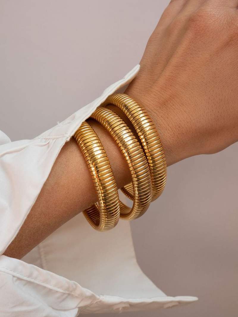 Textured Ribbed Cuff Bracelet