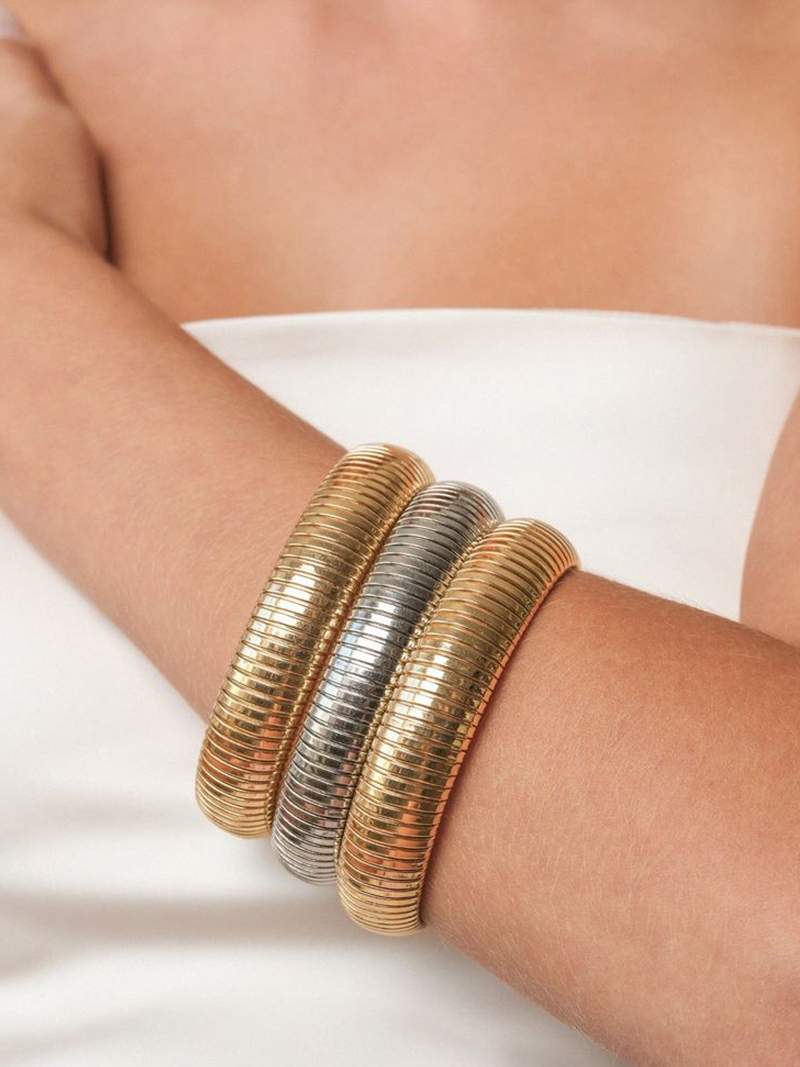 Textured Ribbed Cuff Bracelet