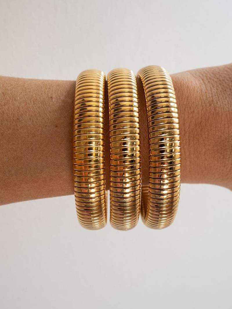Textured Ribbed Cuff Bracelet