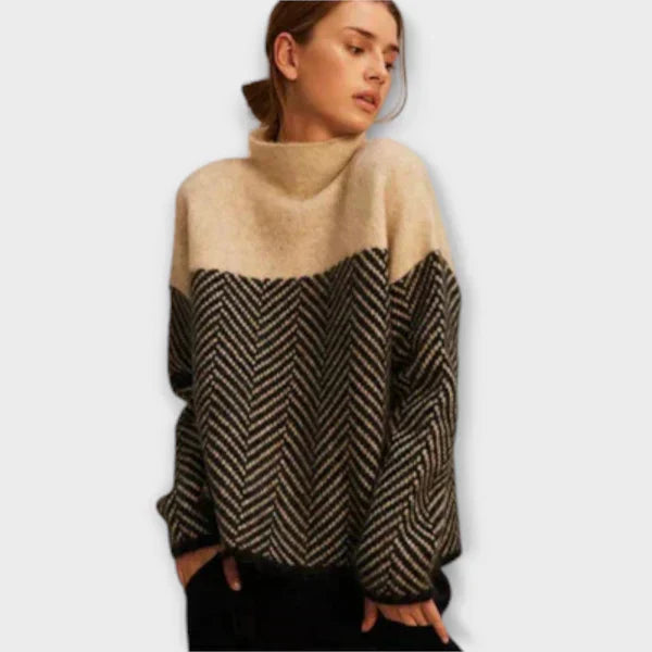 Marta - Cozy High Neck Knit Sweater