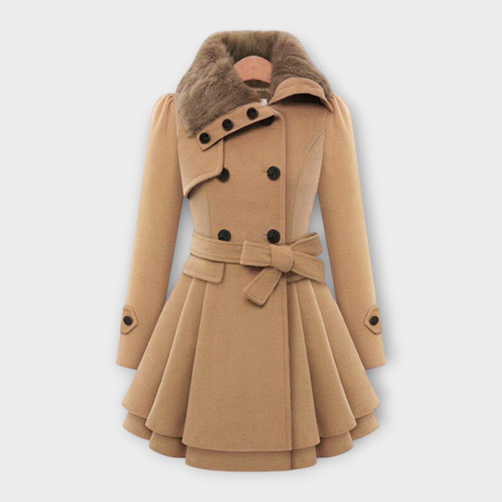 Ema - Stylish Coat Featuring a Luxurious Fur Collar
