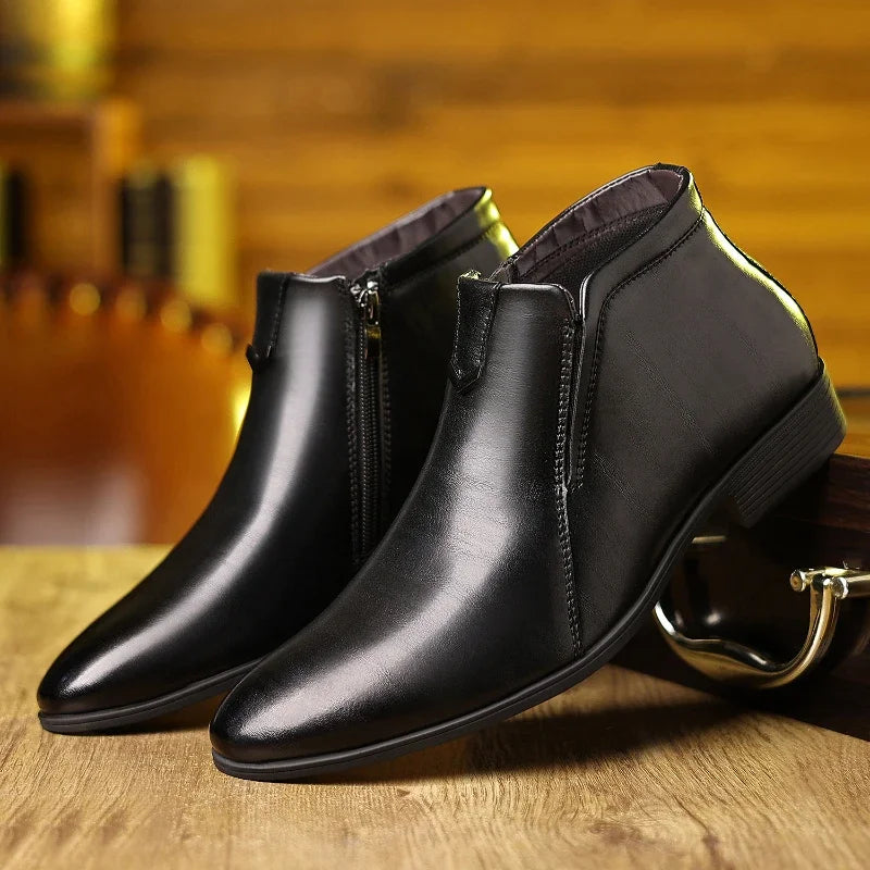 Beckett Zip-Up Leather Boots